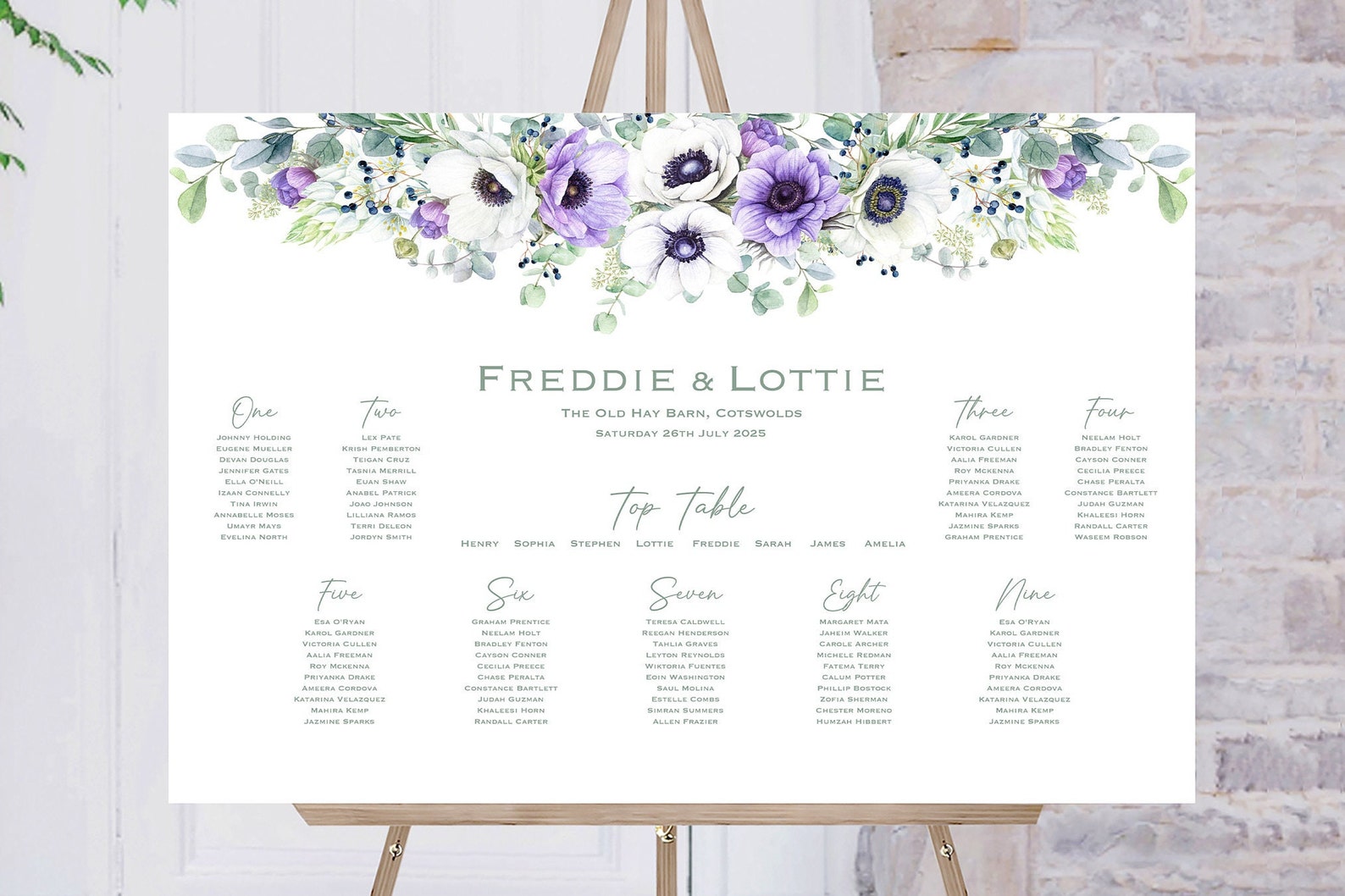Purple Wedding Table Numbers | Purple Floral Wedding | Lilac Table ...
