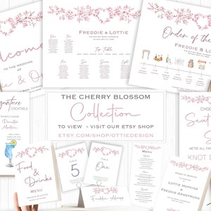 Wedding Order Of The Day Pink Cherry Blossom Sign Reception Sign Wedding Timeline Sign Wedding Signs Wedding Welcome Sign Printed image 9