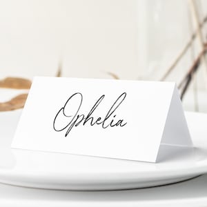 Personalised Tent Fold Place Cards | Name Cards | Wedding Modern Minimalist Place Card | Seating Place Names | Table Settings | Seating Card