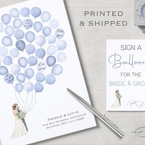 Blue Balloon Wedding Guest Book | Guest Book Poster | Sign A Balloon | PRINTED | UK Wedding | Wedding Day Signs | Wedding Reception Signs