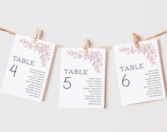 Cherry Blossom Seating Plan Cards | Wedding Seating Cards | Table Number's | Sakura | Seating Chart | Wedding Cards | Table Names | PRINTED