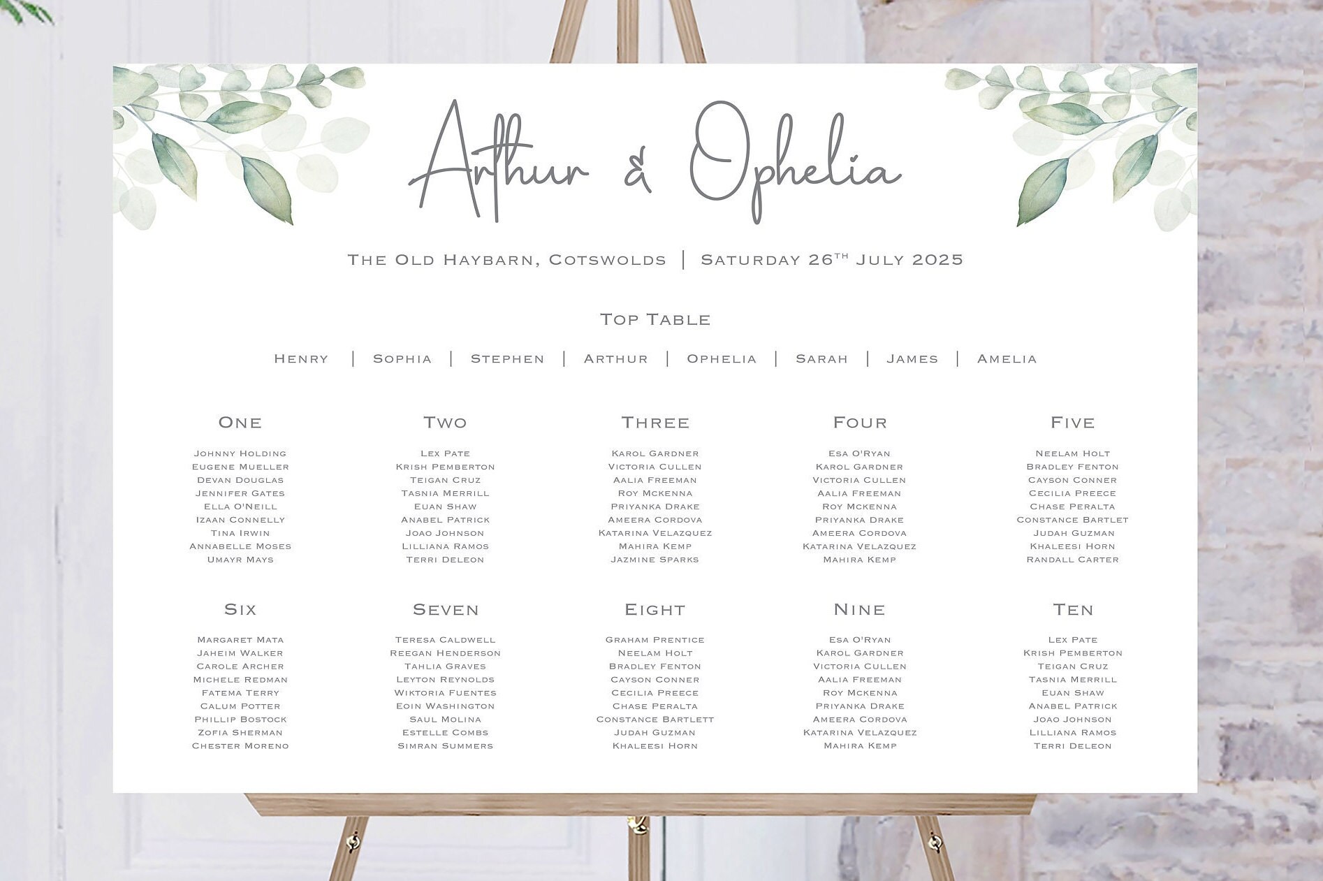 Wedding Table Plan Wedding Seating Plan Personalised - Etsy UK