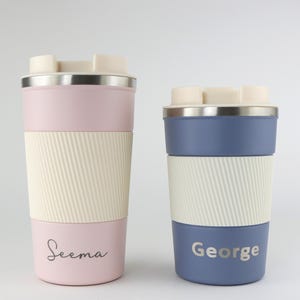 Personalised Insulated Tea/Coffee Cup - Stainless Steel - Leak-proof - Travel Mug - Gift For Her/Him - Tumbler - Thermal - 380ml or 510ml