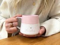 Personalised Heart Name Mug – Two-Tone Flecked, Engraved Tea & Coffee Cup – Mother’s Day Love Gift