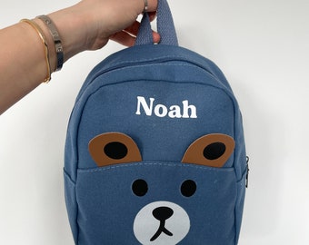 Emartbuy Kinder-Rucksack Aus Leinwand – Süßer Teddybär In Senfgelb Für Kindergarten & Reisen!
