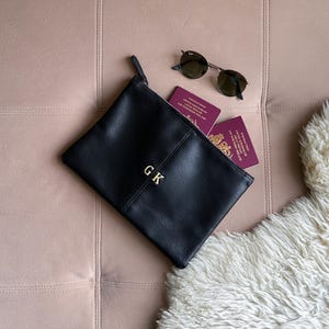 Cartera de viaje y accesorios bordada personalizada - Estuche de viaje - Idea de regalo para hombres