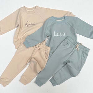 Personalised Kids Organic Cotton Tracksuit - Embroidered Name - Perfect for Baby and Toddler