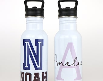 Personalised Water/Drinks Bottle - Stainless Steel - BPA Free - Perfect for School, Travel, Gym, Adventures