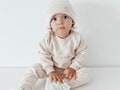 Personalised Kids Organic Cotton Super Soft Tracksuit - Embroidered Name - Perfect for Baby and Toddler