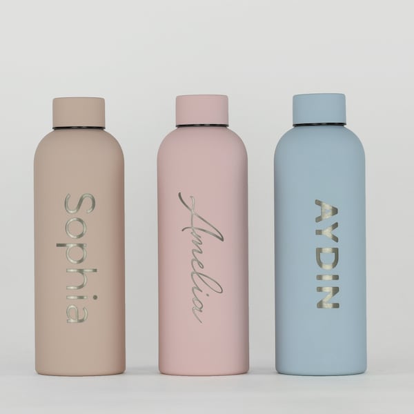 Personalised Insulated Water Bottle - Perfect for School, Travel, Office, Gym....Anywhere - Laser Engraved!