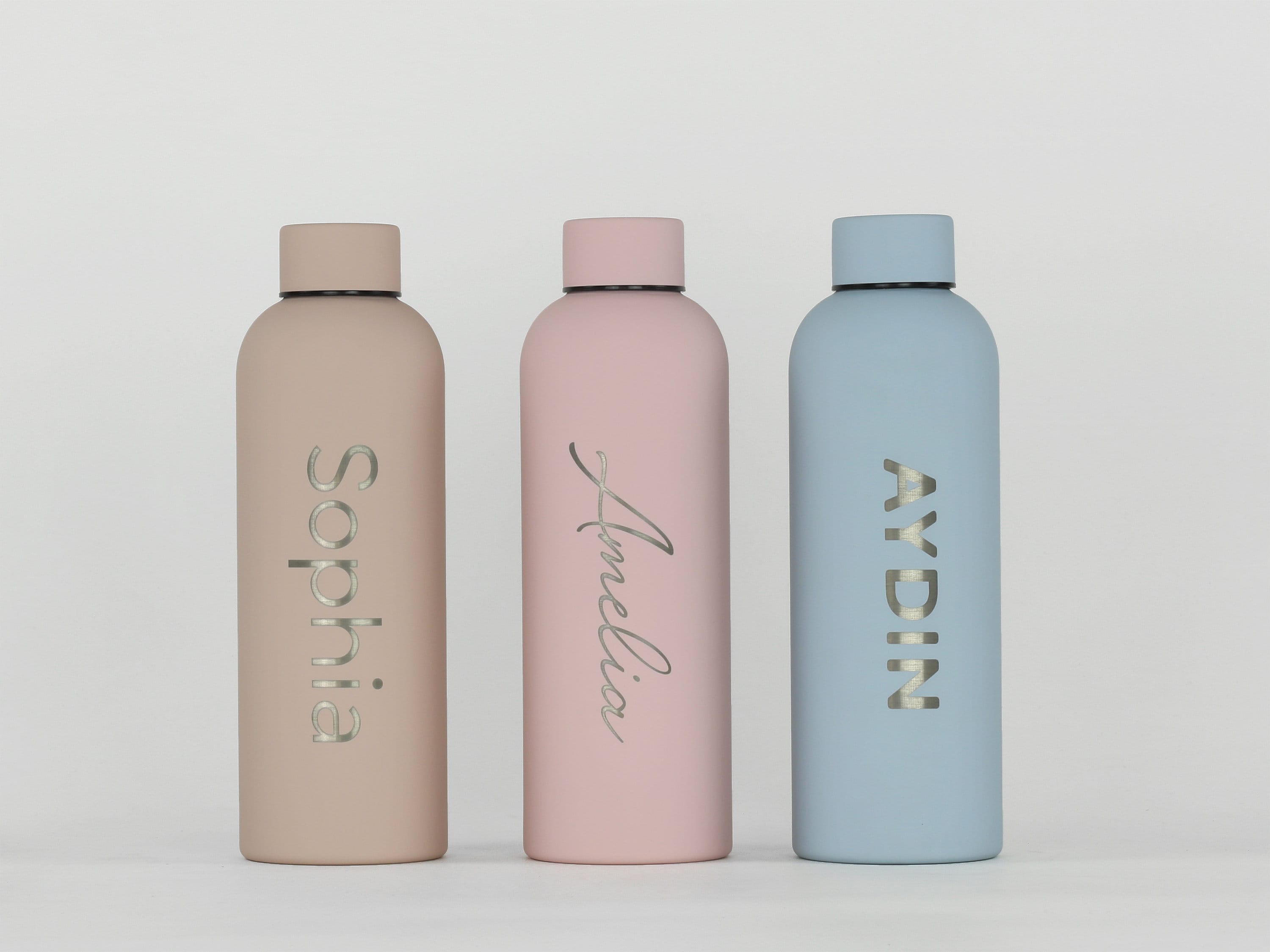 Big Group Water Bottles using Cricut Smart Vinyl