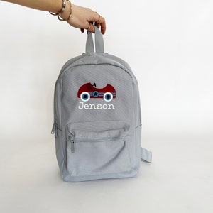 Sac à dos en toile de voiture de course vintage personnalisé - Sac à dos pour enfants - Sac de pépinière - Sac de voyage - Sac à dos pour tout-petits - Sac à dos pour enfants