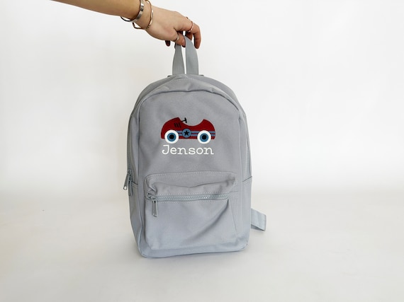 Personalisierter Vintage Rennwagen Canvas Rucksack