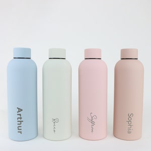 Personalised Insulated Water Bottle - Perfect for School, Travel, Office, Gym - Laser Engraved - Minimalistic Style