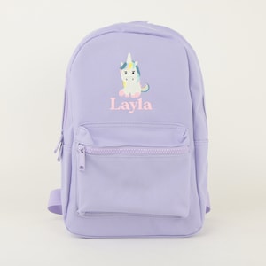 Personalised Unicorn Canvas Backpack Kids Backpack Nursery Bag Travel Bag Toddler Backpack Kids Backpack image 1