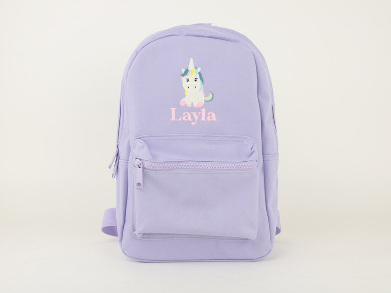 Personalised Unicorn Canvas Backpack Kids Backpack Nursery Bag Travel Bag Toddler Backpack Kids Backpack image 1