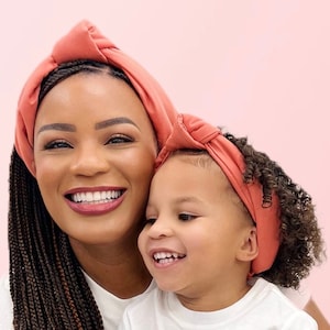 Matching Mommy and Me Headband Set: Soft Cotton Top Knot Headbands