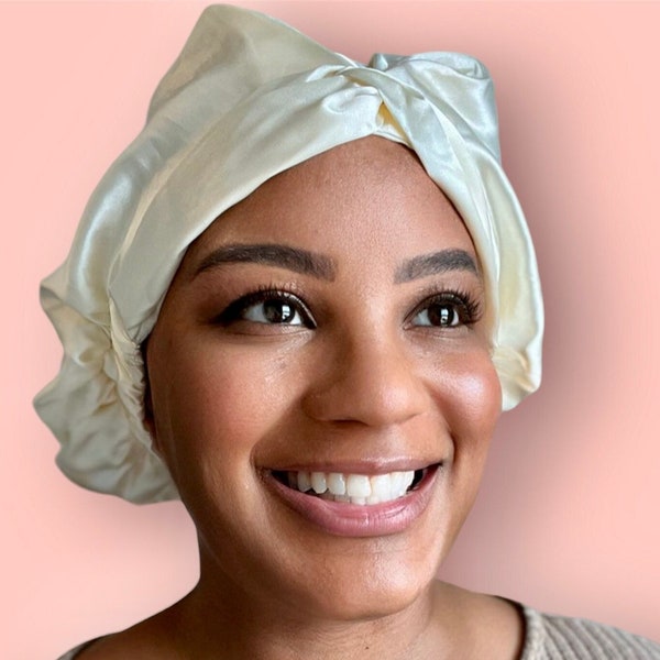 Luxury Silky Double Lined Bonnet | Easy Slip on Hair Cap | Protective Style | Chemo Cover | Alopecia | Secured Fit | Great Gift