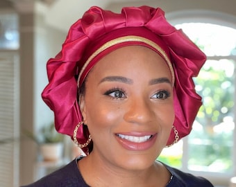 Grand bonnet coloré doux et soyeux doublé de satin | Cadeau parfait | Ajustement sécurisé