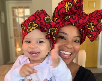 Matching Ankara Headwrap Set: African Wax Print Headwear