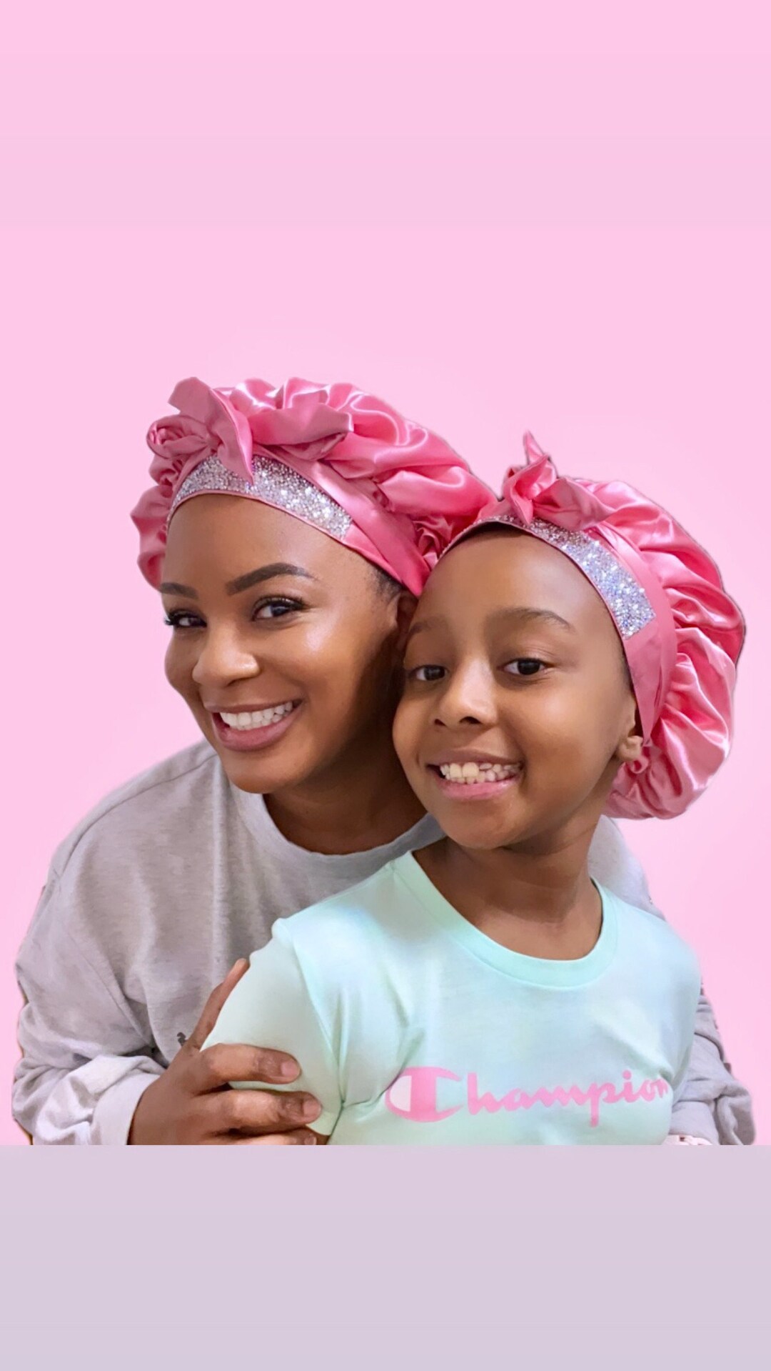 Bedazzled Hair Bonnet Mommy And Me Bedazzled Satin Bonnet Set
