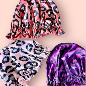 Child Bonnet | Baby Bonnet | Double Satin Lined  Reversible Stretch Bonnet | Buttery Soft Satin | Toddler Bonnet