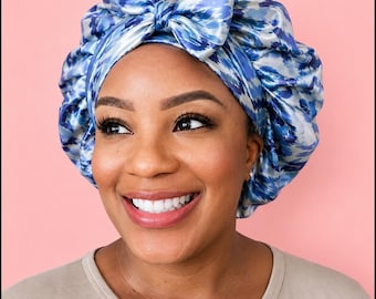 Colorful Satin-Lined Bonnet | Bow-Tie, Elastic Band