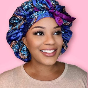 Luxurious Large Satin Double Layere Bonnet | Colorful Bow-Tie Satin Lined Bonnet’s | Bow-Tie and Stretch Bonnet | Secured Fit
