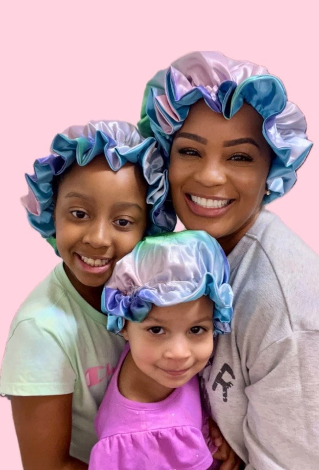 Matching Mommy and Me Satin Bonnets: Colorful Reversible Double