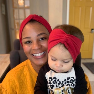 Mommy and Me Matching Wide Twist Headband | Women and Girls Bow | Mother and Daughter Headwrap | Great Gift | Matching Headband