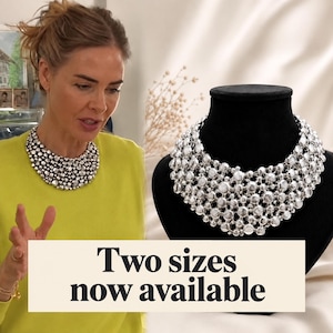 Collier ras-de-cou inspiré de Trinny | Collier plastron à grosses billes métalliques | Or ou argent | Pièce forte