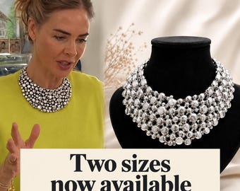 Trinny Inspired Pebble Collar Necklace | Chunky Metal Ball Bib | Gold or Silver | Statement Piece”