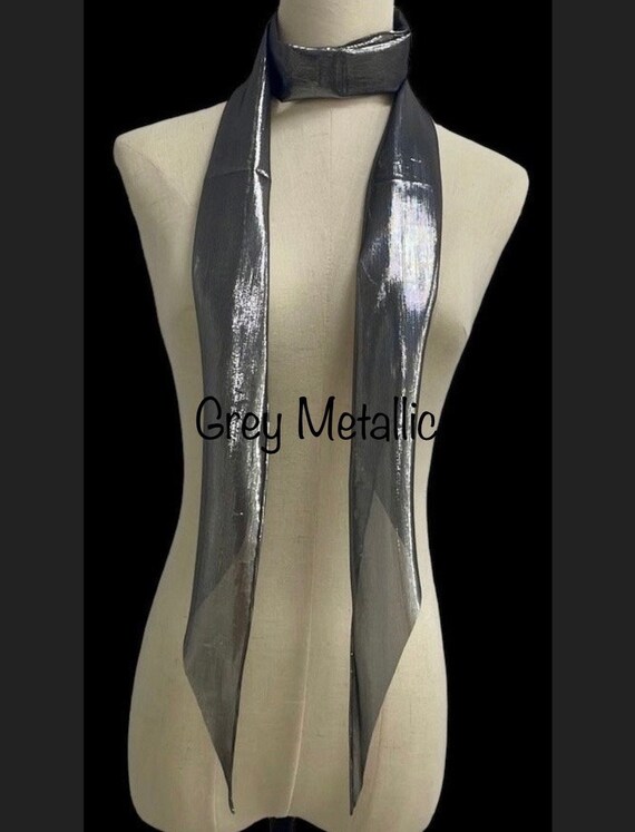 Janologypology Trinny Metallic Silver Scarf