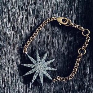 Star Bracelet, vintage bracelet 925 sterling silver, 18k Gold plated, gifts for Mum,  gift, ,handmade jewelry, Star , silver Silver bracelet