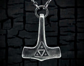 Sterling Silver Mjolnir Pendant : Gydingsgård inspired, Handcrafted Thor's Hammer