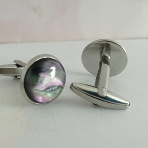 Men&#39;s cuff links, cuff links for groom, cuff links for best man, abalone shell cuff links