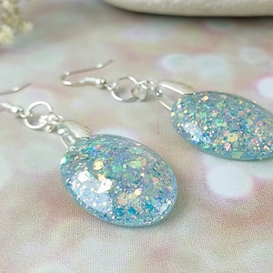 925 sterling silver long blue earrings, sparkly blue earrings, bridal earrings, something blue, wedding earrings, prom earrings