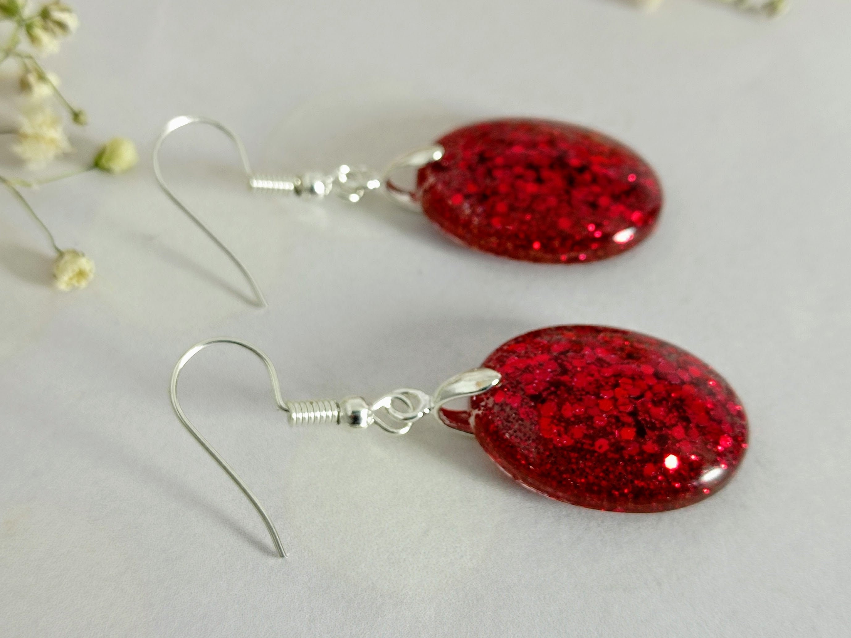 Red bling earrings outlet