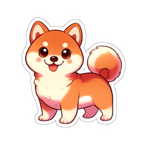 Happy Shiba Inu Dog Sticker #1