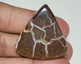 Top Grade Quality 100% Natural Boulder opal Pear Shape Cabochon Loose Gemstone For Making Jewelry 32x31x5  47Ct
