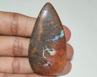 Top Grade Quality 100% Natural Boulder opal Pear Shape Cabochon Loose Gemstone For Making Jewelry 55x30x6  80Ct