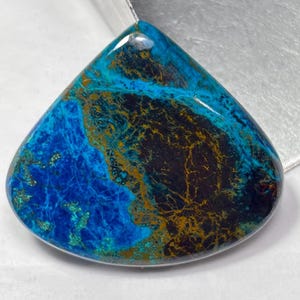 Natural Shattuckite Cabochon Top Quality  Shattuckite Loose Gemstone Shattuckite Rare Blue Smooth Crystal For Jewelry Uses  80Ct, 35x39x5 MM