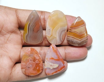 100% Natural Botswana cabochon, Botswana 5 mix piece set, mix shape gemstone, Botswana lot