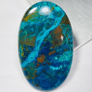 Natural Shattuckite Cabochon Top Quality  Shattuckite Loose Gemstone Shattuckite Rare Blue Smooth Crystal For Jewelry Uses  80Ct, 52x32x4 MM