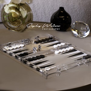 Backgammon - Luxury Acrylic Board Game - Chess - Ornament - Gift - Display - Board Game - Housewarming Gift - Backgammon - Rummikub - Decor