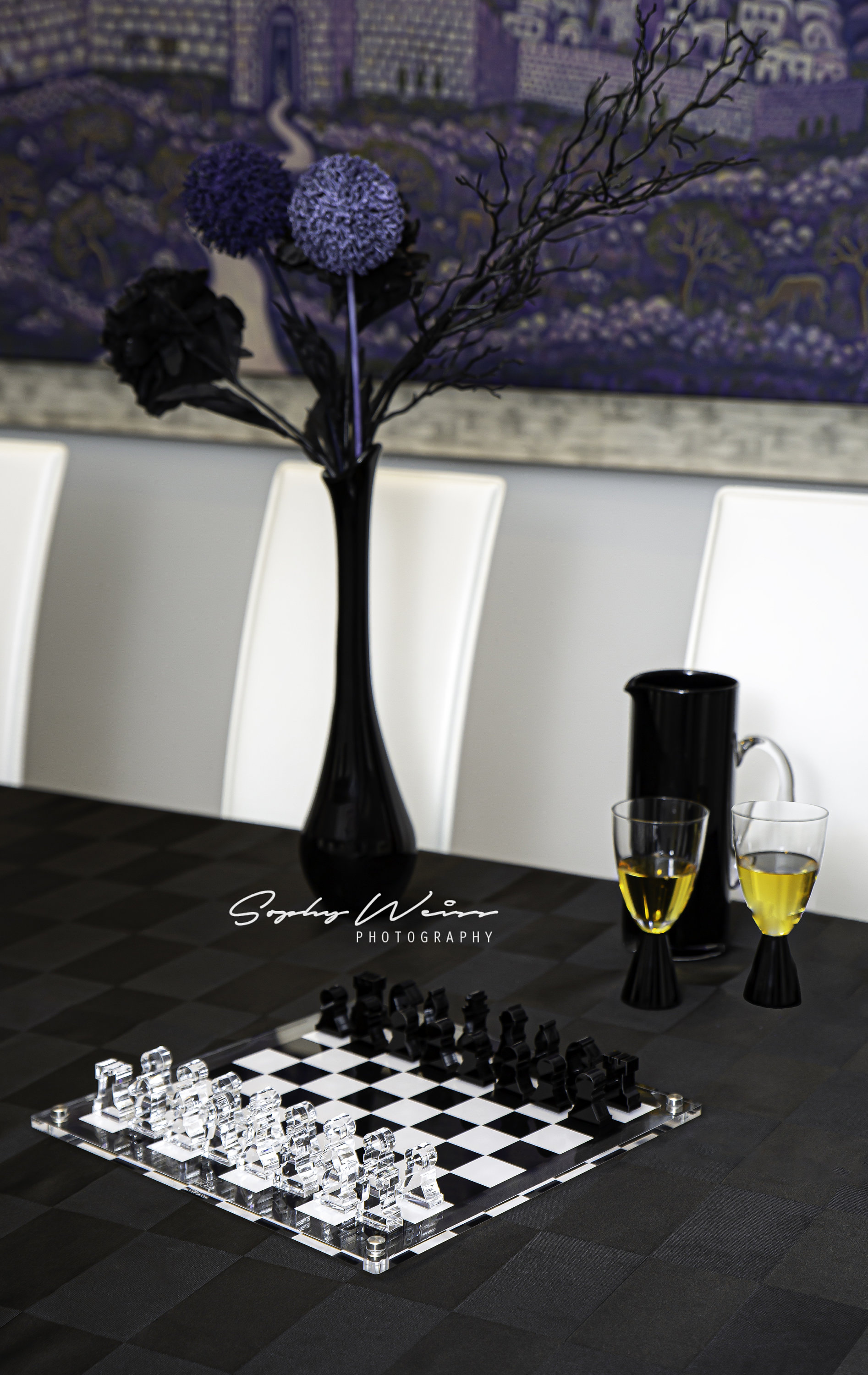 Plexiglass Design Chessboard para Damas e Xadrez Moderno