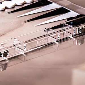 Luxury Acrylic Backgammon Game by Jan Kauf. Connect 4 Noughts and Crosses Jenga Tower Othello Chess Mancala Poker. This Board Game is the perfect Home Décor Christmas Gift Birthday Gift Anniversary Gift Graduation Gift Housewarming Gift Ornament