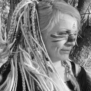 Festival dreads | clip in Dreadlocks - clip in blonde dreads - clip in Viking dreads - blonde dreadlocks-  Viking wedding hair/