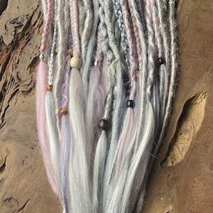 blonde silvers Viking Dreadlocks /Viking dreads braids mix |soft instant Clip in dreads | Viking wedding hair/ Viking festival hair.