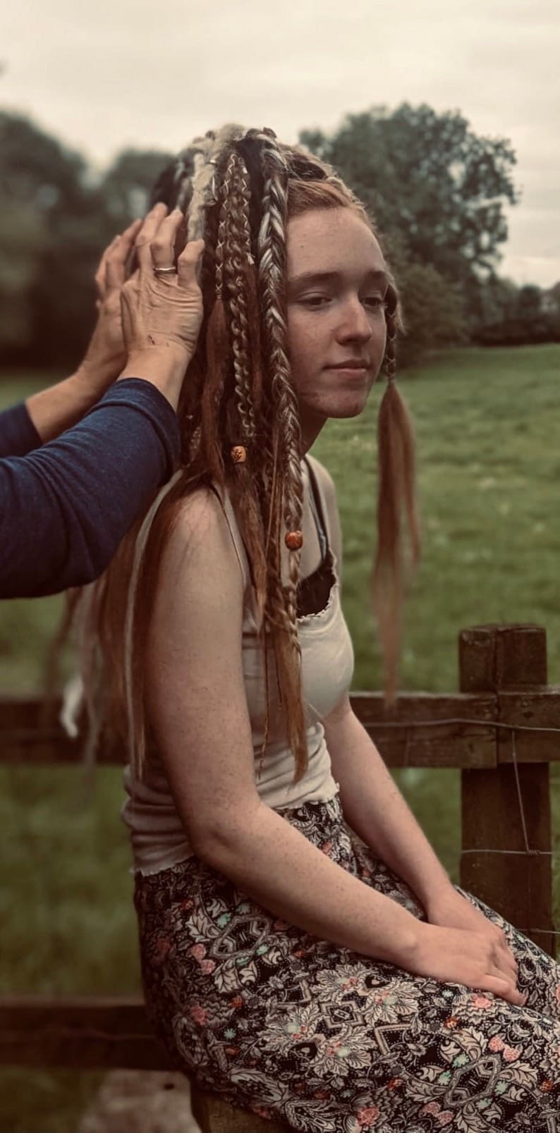 Brown synthetic dreads and braids/ clip in dreadlocks | clip in brown dreads/ Viking hair /Viking dreads / Viking fall dreads/ autumn dreads image 8